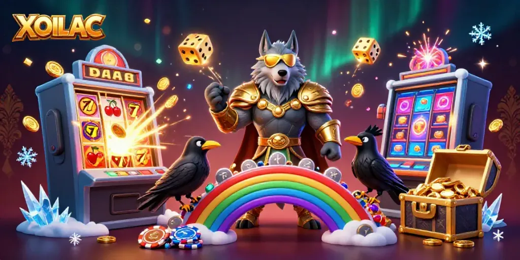 XOILAC brings luck with a dazzling Norse mythology scene featuring Odin and casino elements.