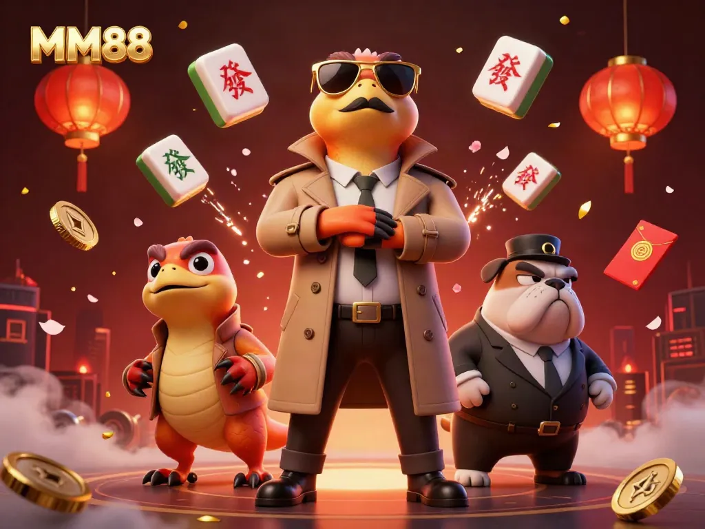 Experience MM88's exciting casino atmosphere with raptors in disguise and a bouncer watching closely.