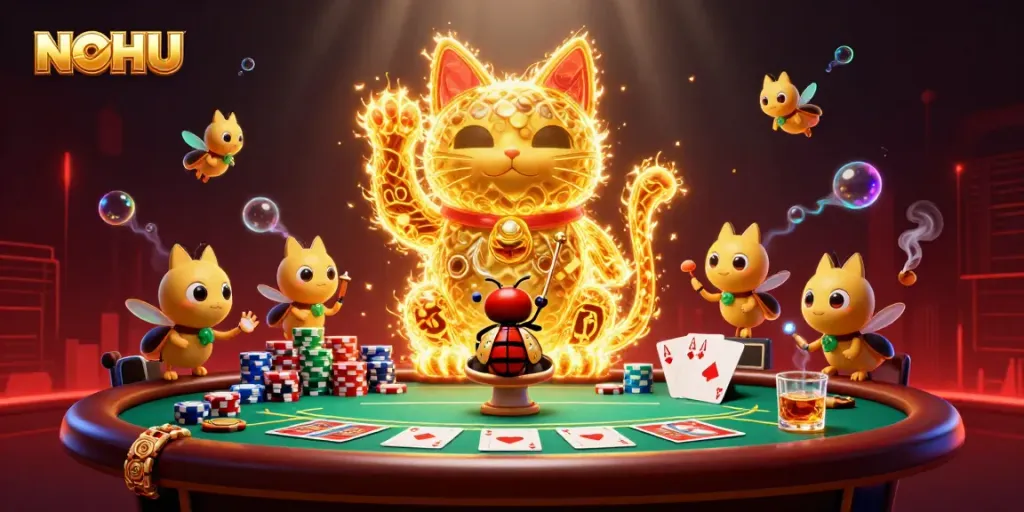 Engage your luck with NOHU: Experience a vibrant casino world filled with lucky symbols and rich rewards.