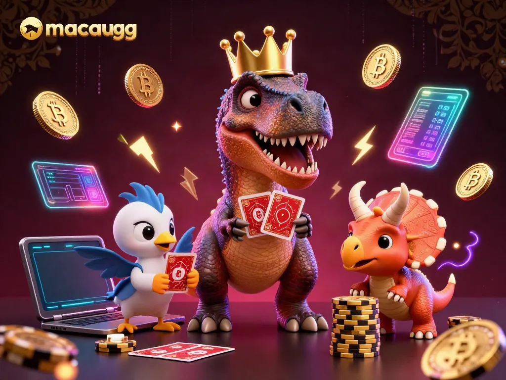 Bet on macaugg with an epic casino scene featuring characters, coins, and vibrant gaming action.