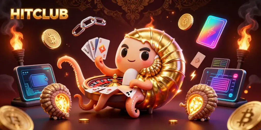 Engage with HITCLUB's thrilling 3D casino experience featuring a nautilus roulette wheel.