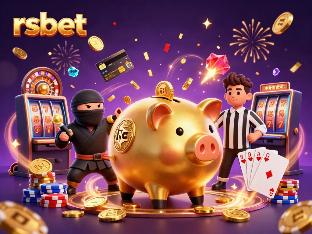 Experience thrilling wins with rsbet in an ultra-detailed 3D casino scene filled with excitement.