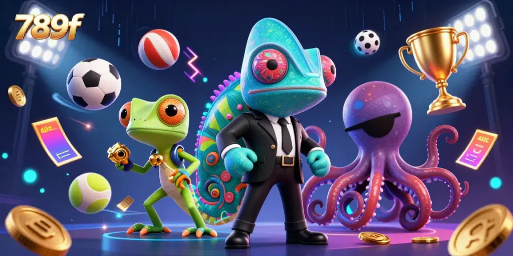 Engage with 789f's thrilling casino scene featuring colorful characters and dynamic game elements.