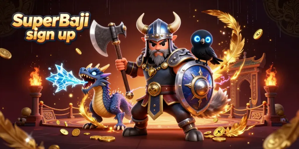 Engage with the SuperBaji sign up for exclusive bonuses illustrated through dynamic casino elements.