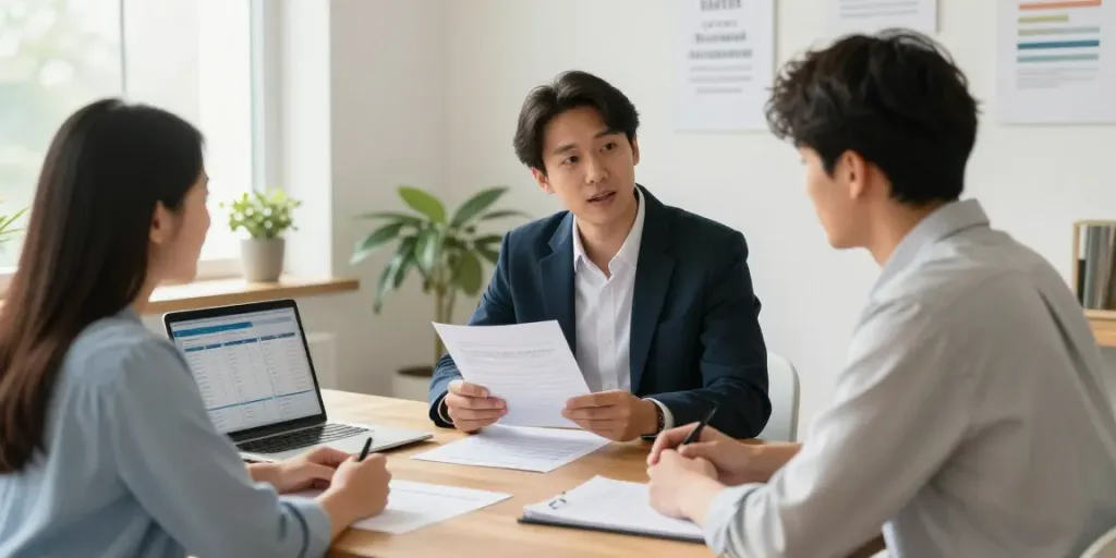 Consultation about payday loans at https://paydayloans-on.ca/ with financial advisor and clients.