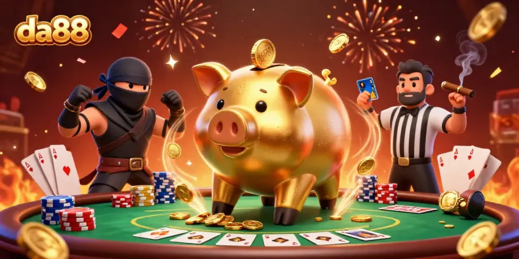 Experience thrilling gameplay at da88 with colorful poker elements and dynamic characters.