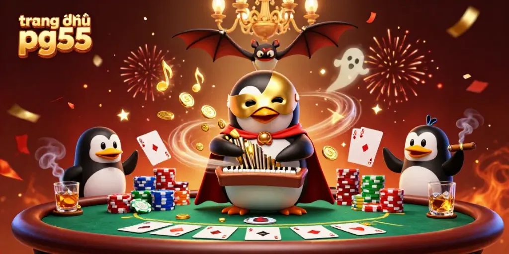 Experience the excitement of gaming with trang chủ pg55 in a dynamic casino scene filled with vibrant elements.