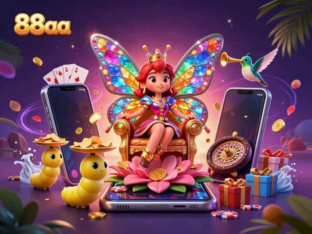 88aa inviting players to enjoy a vibrant casino experience with colorful characters and games.
