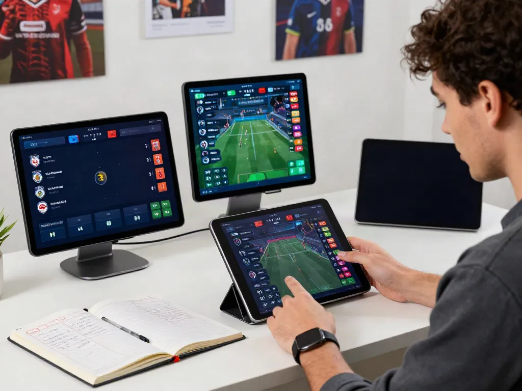 Engaging sports betting experience with WWBOLA platform on tablet.
