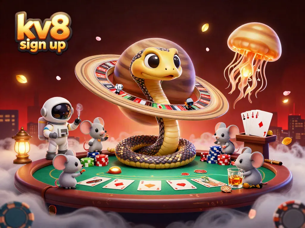 Spin the roulette wheel at kv8 sign up with exciting cosmic elements and vibrant game details.