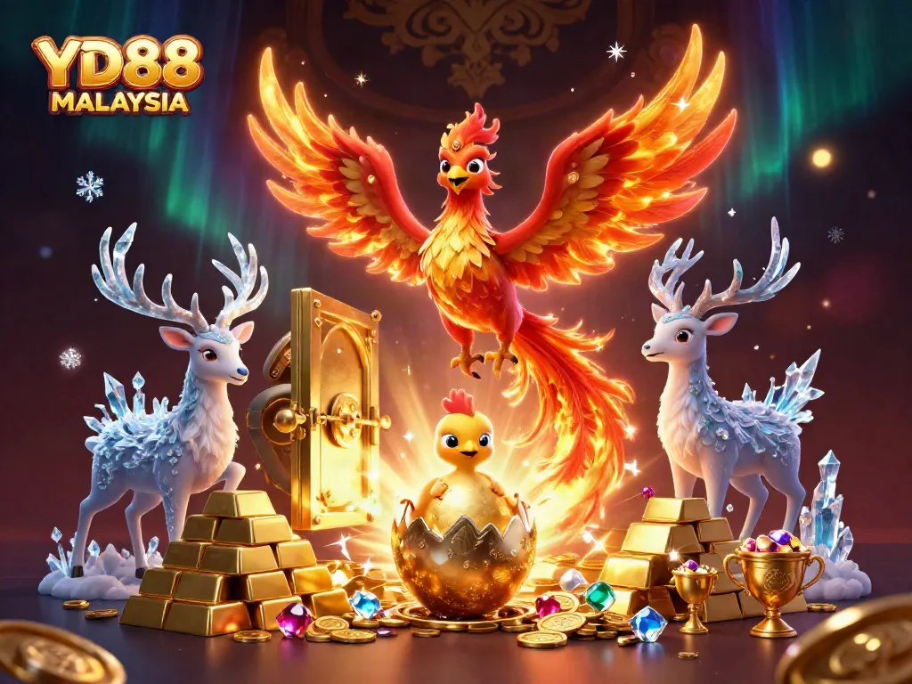 Experience thrilling gameplay at YD88 MALAYSIA with spectacular phoenix and treasure elements.