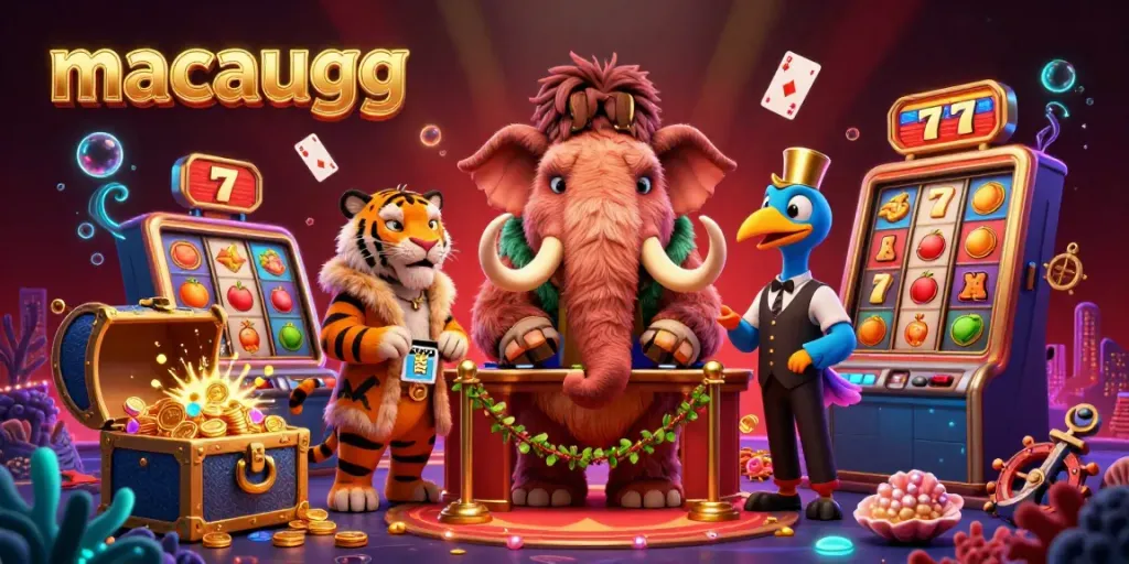Experience thrilling gameplay with macaugg in an engaging casino atmosphere filled with colorful slot elements.